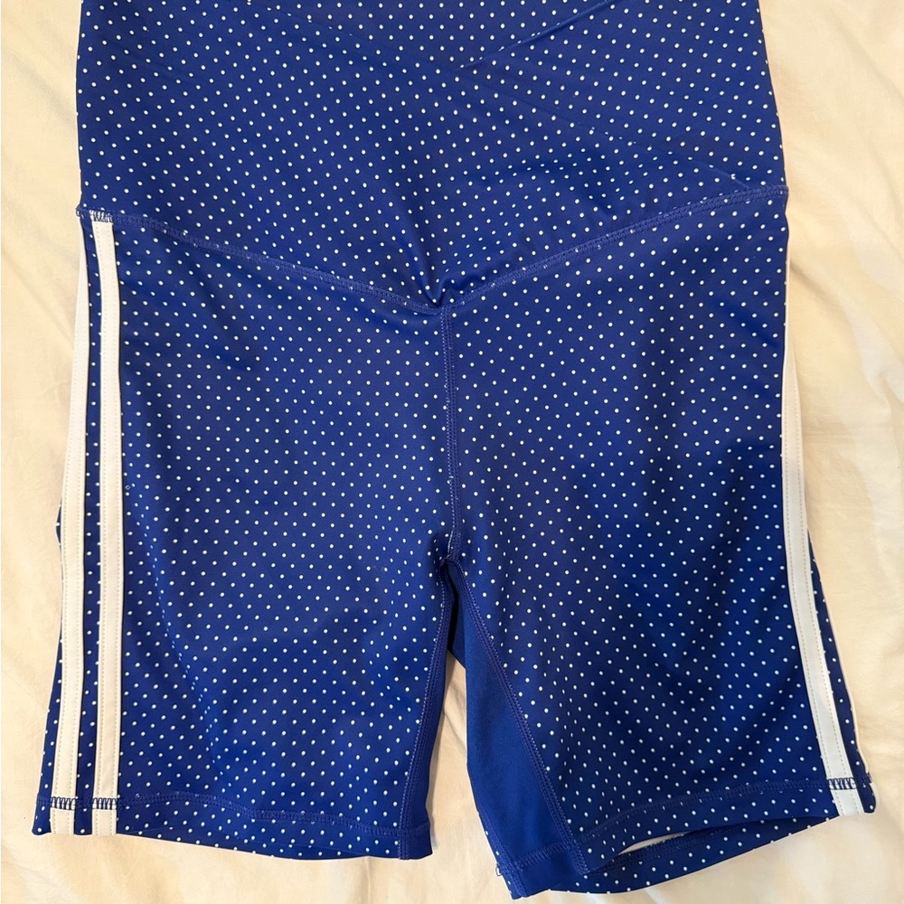 Women's Wilo Navy Polka Dot Athletic Shorts